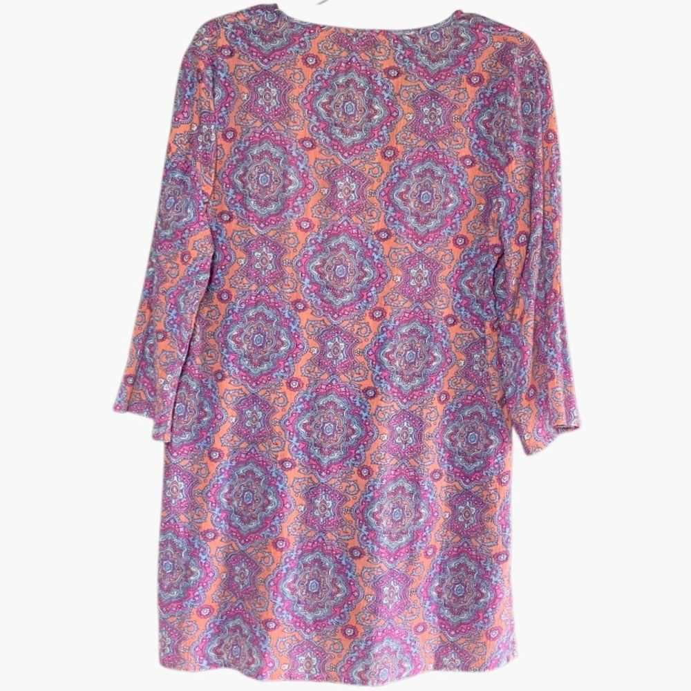 J Crew Paisley Medallion Tunic in Pink/Orange Womens L - Picture 4 of 6